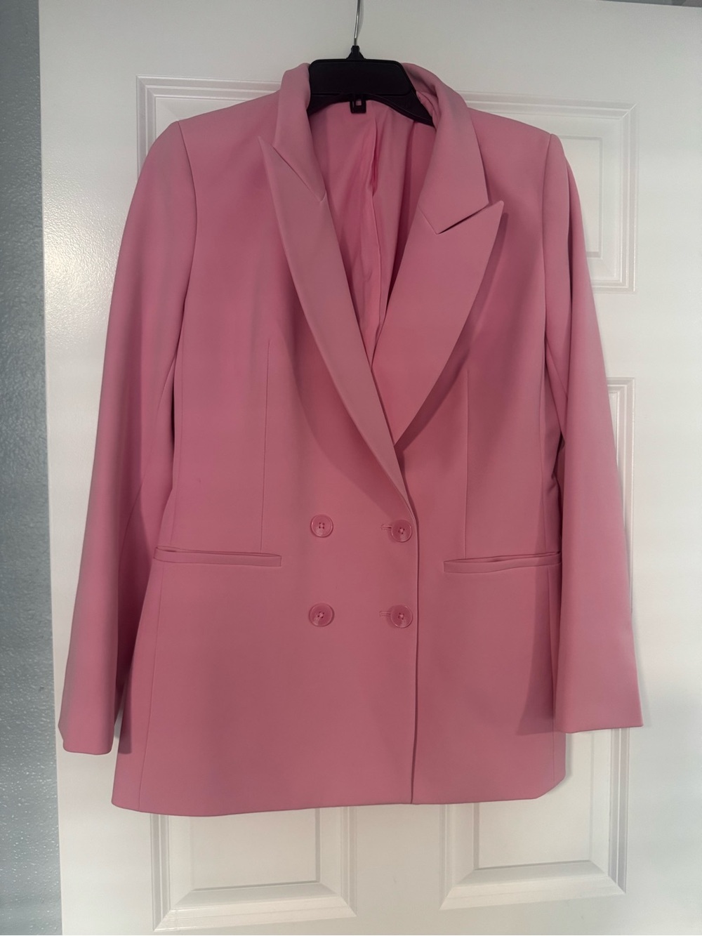 Express Pink Double-Breasted Blazer Jacket - Picture 2 of 6